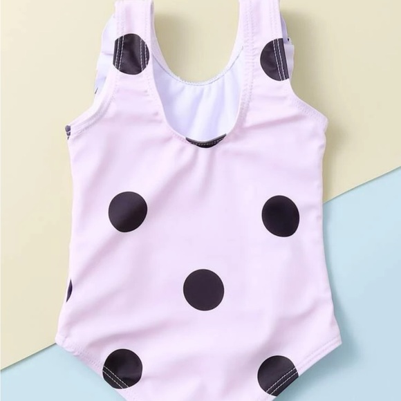 Baby Girl Polka Dot Ruffle One Piece Swimsuit - Picture 2 of 2